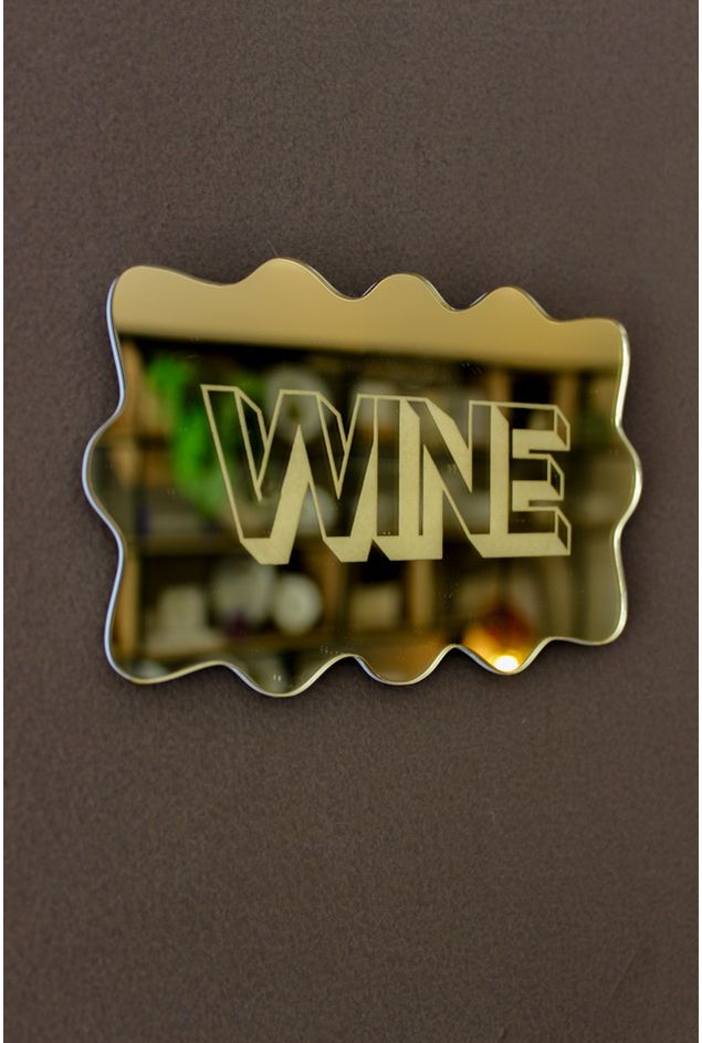 Placa Espelhada Dourado Wine Mimo Galeria -3-